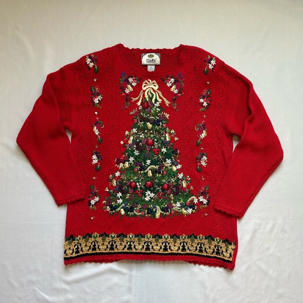 Tiara International Knit Christmas Sweater Large